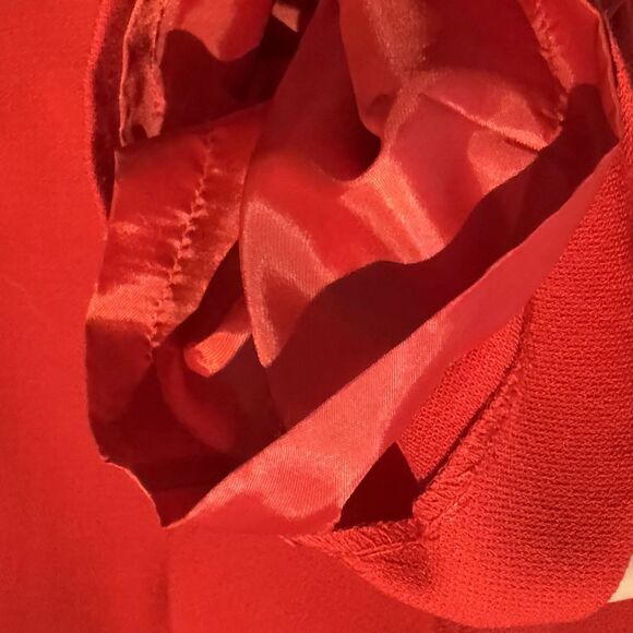 Red Dress Pants Lined Women’s Size S Approx Zip Side Classic Straight Leg - Picture 8 of 13